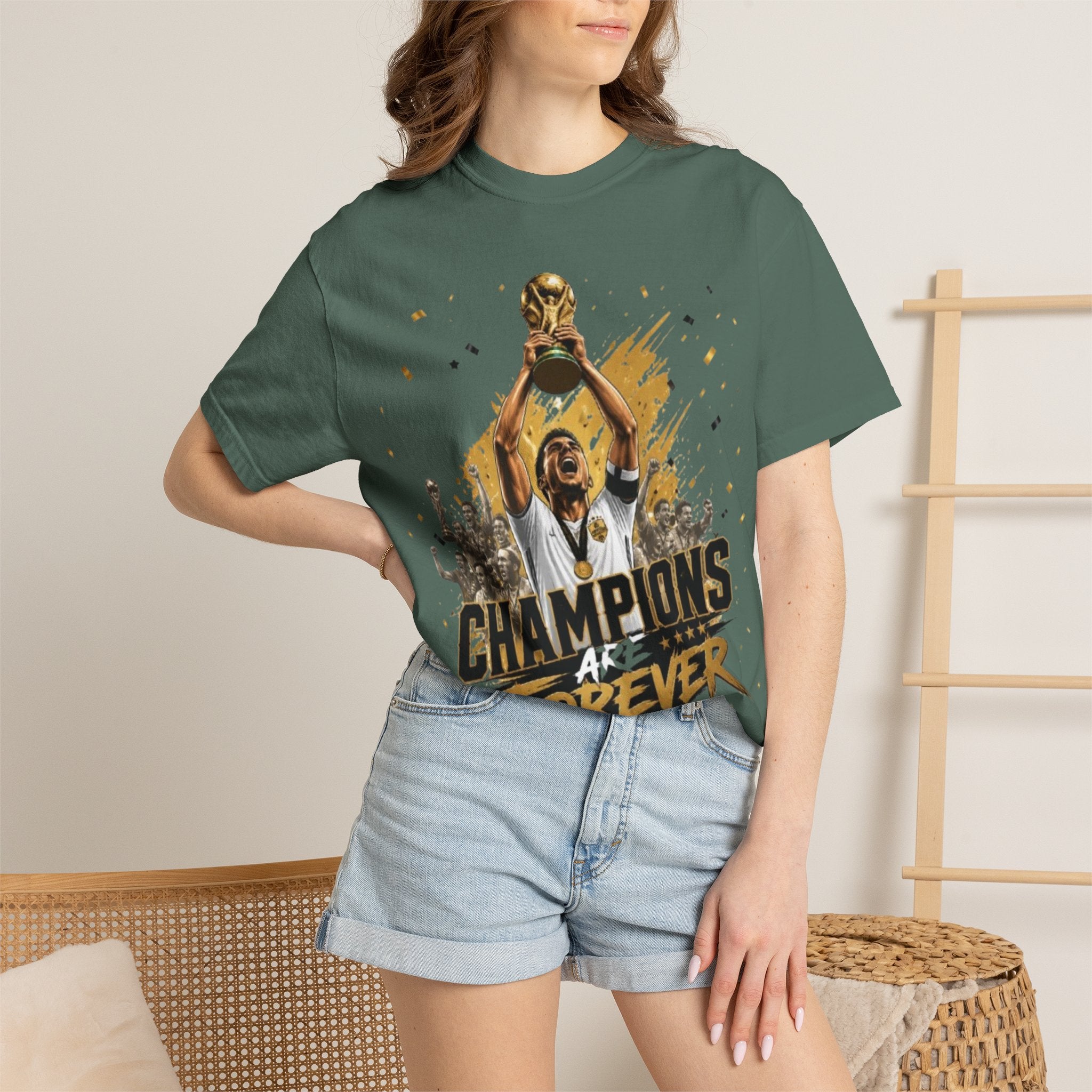 Champions Are Forever T-Shirt — World Cup Trophy Soccer Fan Tee