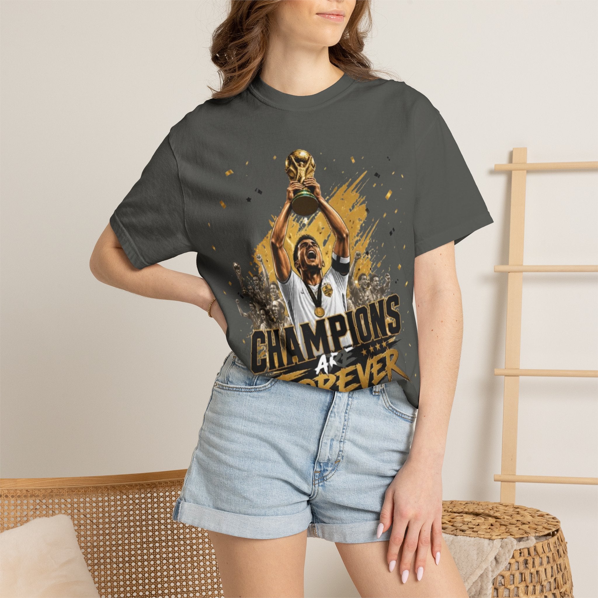 Champions Are Forever T-Shirt — World Cup Trophy Soccer Fan Tee