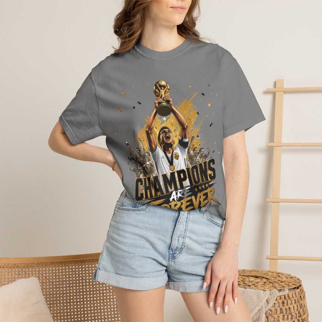 Champions Are Forever T-Shirt — World Cup Trophy Soccer Fan Tee