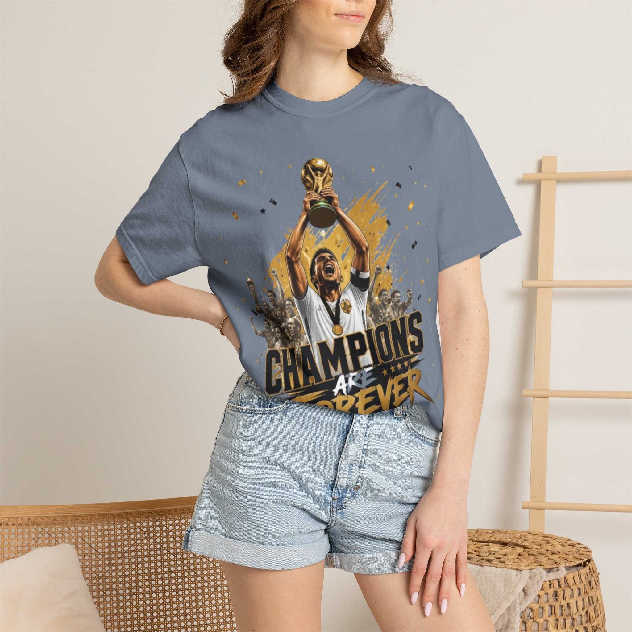 Champions Are Forever T-Shirt — World Cup Trophy Soccer Fan Tee