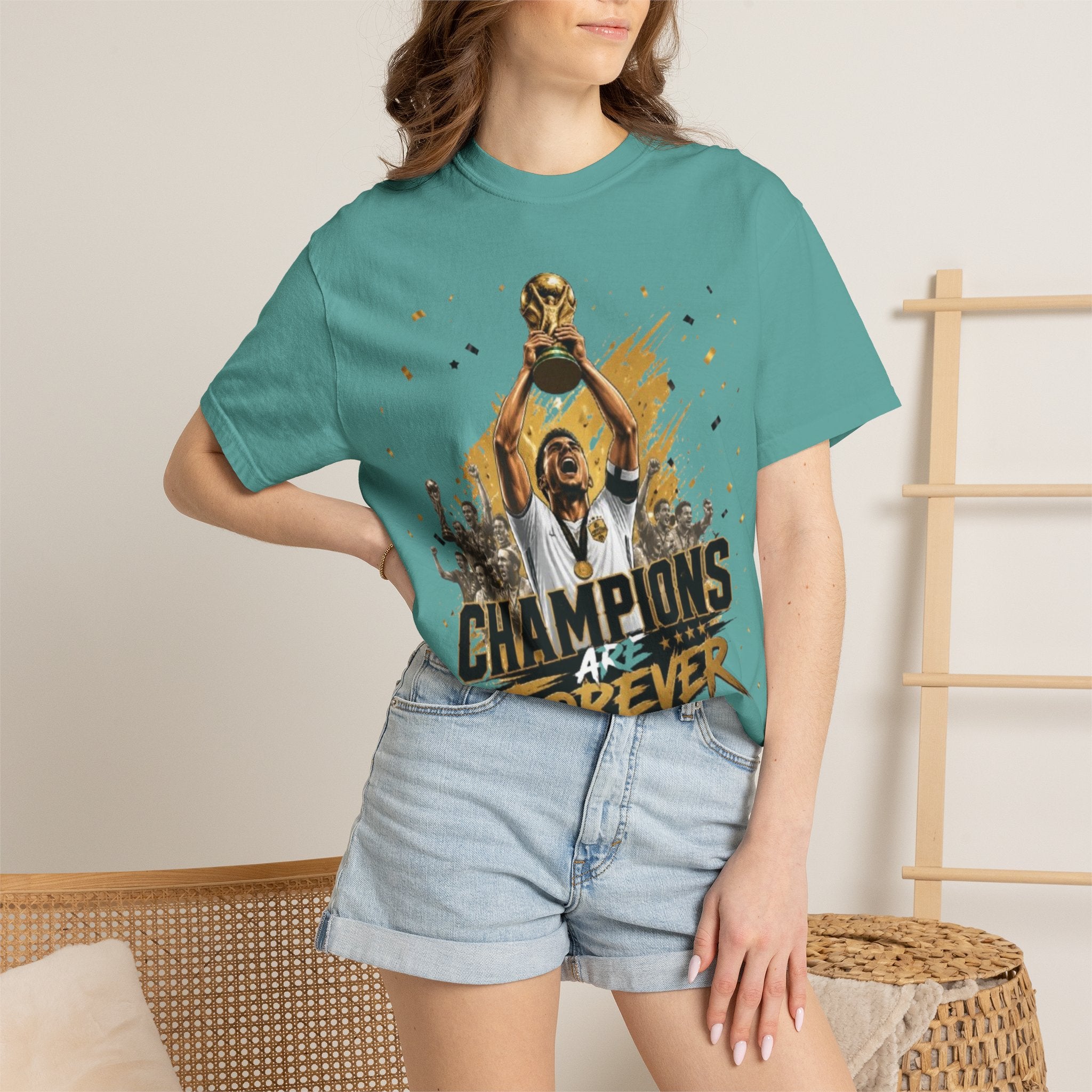 Champions Are Forever T-Shirt — World Cup Trophy Soccer Fan Tee