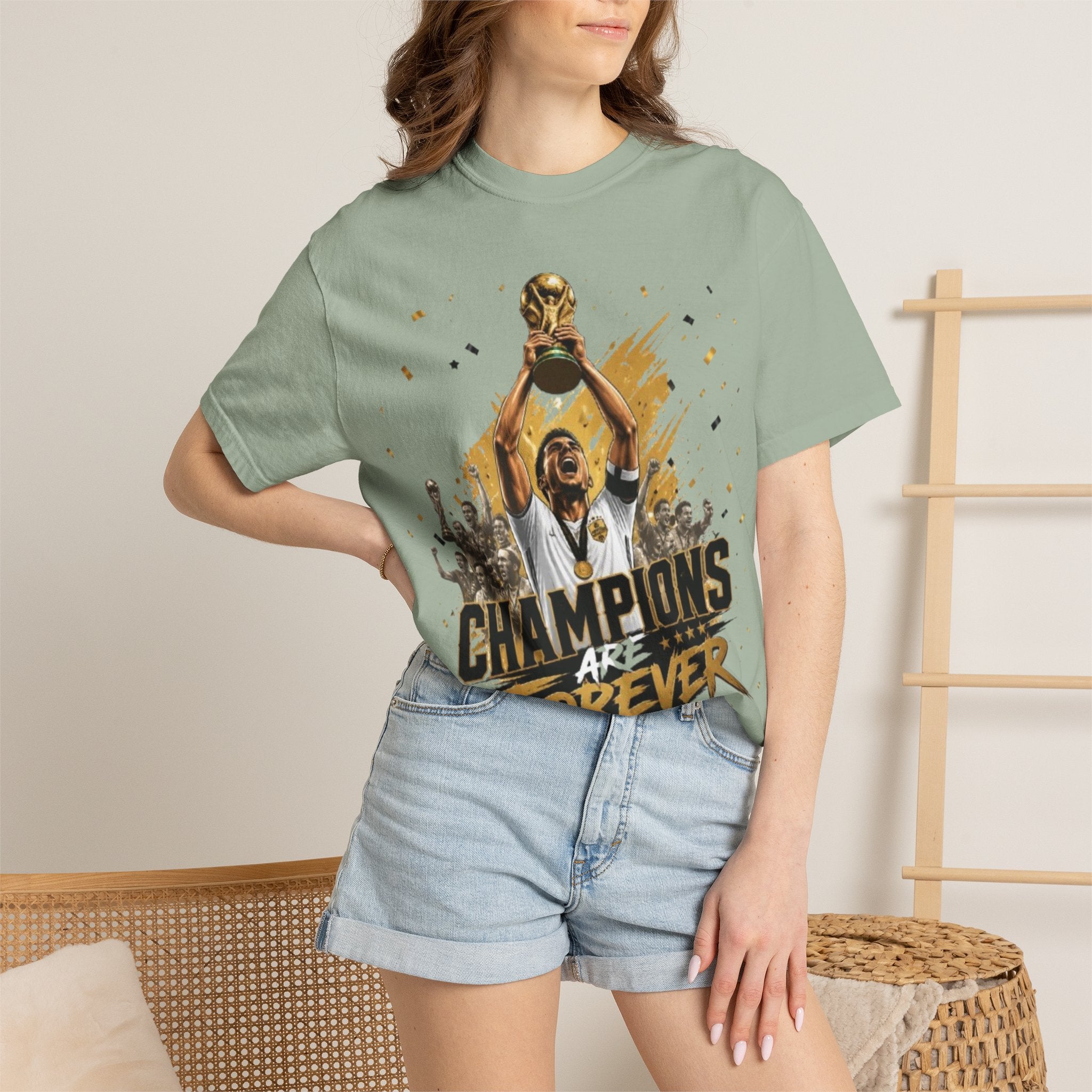 Champions Are Forever T-Shirt — World Cup Trophy Soccer Fan Tee